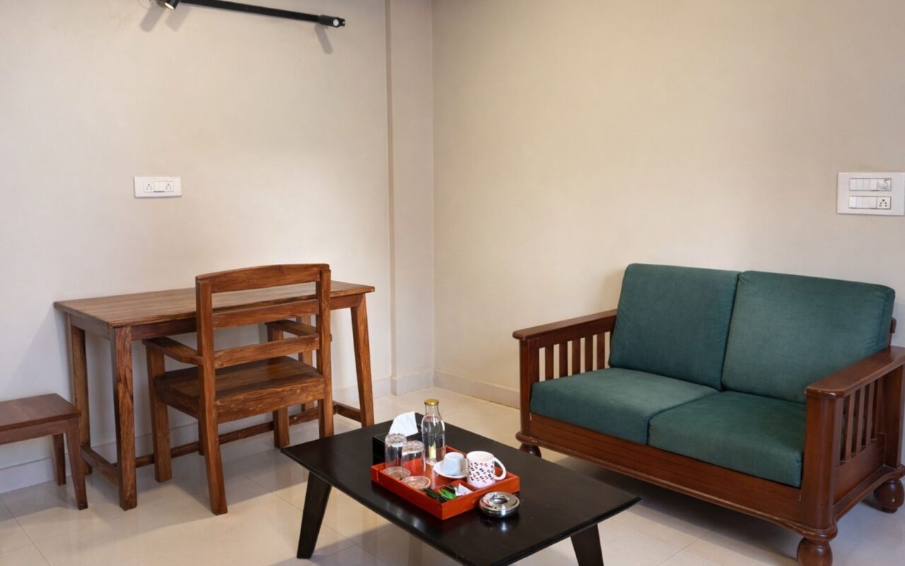 Furnished 1BHK Serviced Apartment with Two Balconies